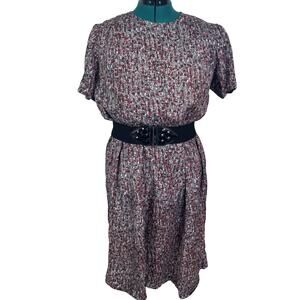 Vintage 60s 70s Mod Shift Dress Atomic Abstract Mosaic Print Plus Size XL 14/16